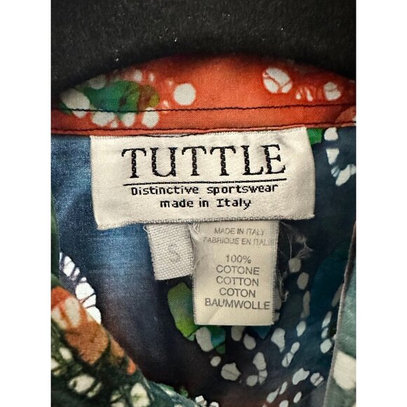 Tuttle Distinctive Sportswear Artsy Floral Button Down Shirt Mens Small - Italy - Picture 4 of 4